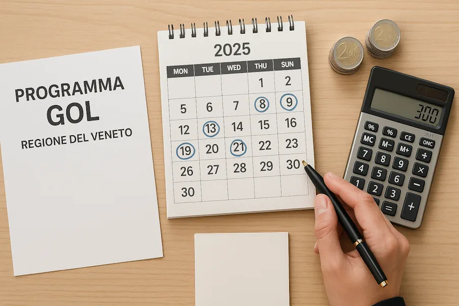 Calcolo dell'importo dell'indennità di frequenza GOL Veneto basato sulle ore di corso frequentate.