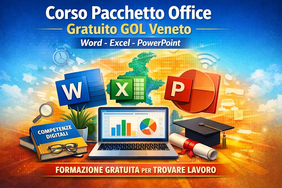Corso gratuito Pacchetto Office Word Excel PowerPoint finanziato dal Programma GOL Veneto